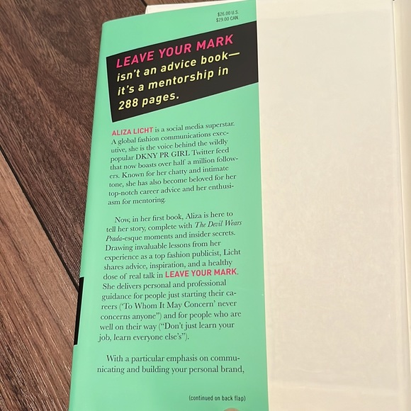 3/$15 - Leave your mark by Aliza Light hardcover new - Picture 3 of 4